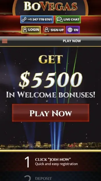 BoVegas Casino Screenshot